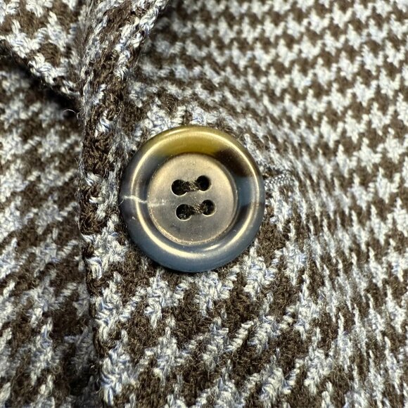 Konen Munchen Houndstooth Blazer Wool Cashmere Sport Coat Blue 42R - Picture 5 of 13